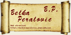 Belka Peralović vizit kartica